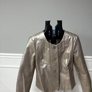 Vintage Jaclyn Smith Metallic Champagne Faux Leather Jacket – New Elevate your l